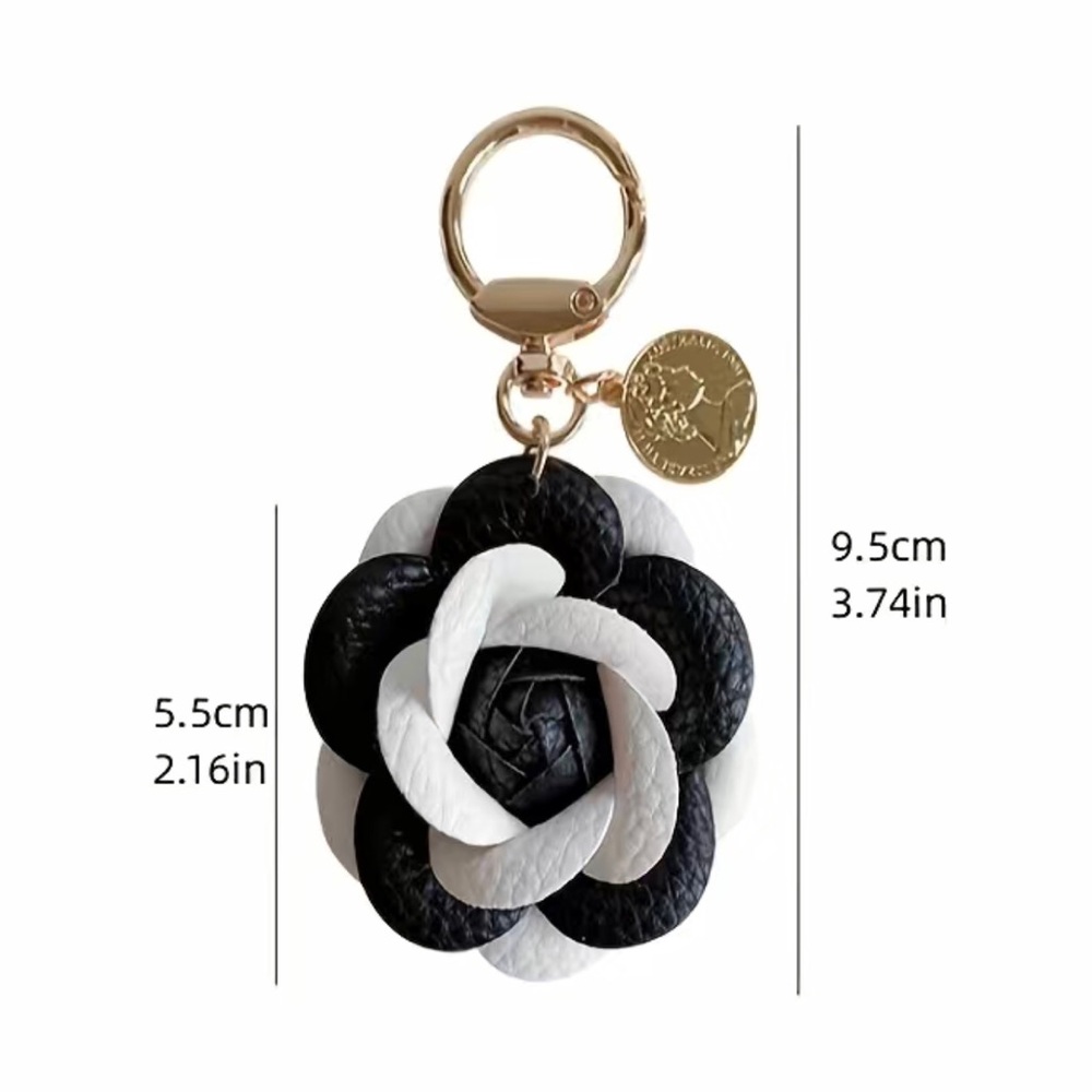 Camellia Bag charm/Car keychain Deep Plum Purple Host Pick - Picture 3 of 4